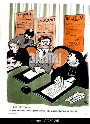 Francia disegno di Poncet in "L'assiette au beurre", rivista Dicembre 9, 1905. La caricatura circa la separazione della chiesa e dello stato. Foto Stock