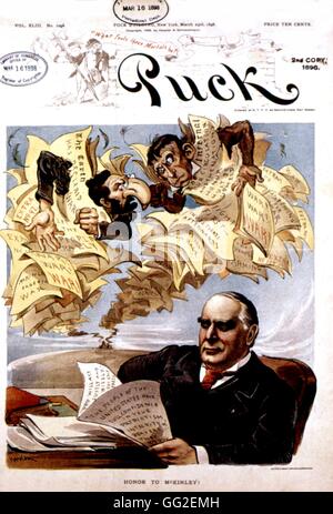 Vignetta satirica in 'Puck' contro il Presidente McKinley 1898 Stati Uniti Washington. La biblioteca del congresso Foto Stock