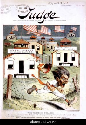 Vignetta satirica in "giudice": nelle Filippine, l'inglese è insegnato in ogni scuola 1899 Stati Uniti Washington. La biblioteca del congresso Foto Stock