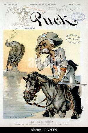 Vignetta satirica in "giudice" circa Gomez e l'indipendenza di Cuba 1898 Stati Uniti Washington. La biblioteca del congresso Foto Stock