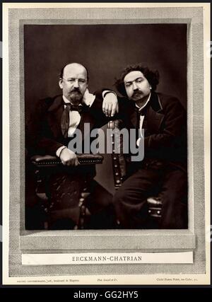 Emile Erckmann (1822-1899) e Alexandre Chatrian (1826-1890), gli scrittori francesi che hanno scritto i loro libri insieme sotto il nome di penna Erckmann-Chatrian. Foto di Pierre Petit Foto Stock