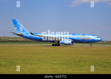 Brassel/Belgia Oktober 25, 2015: A330 da Ethiad con 'Manchester City Football Club' BrÃ¼ssel in aeroporto. Foto Stock