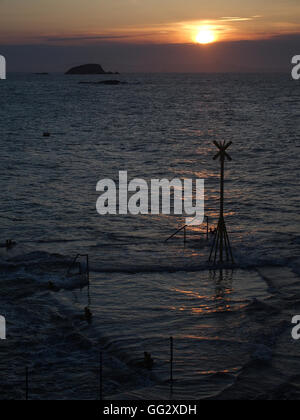 Galloway è Pier, Tramonto, North Berwick Foto Stock