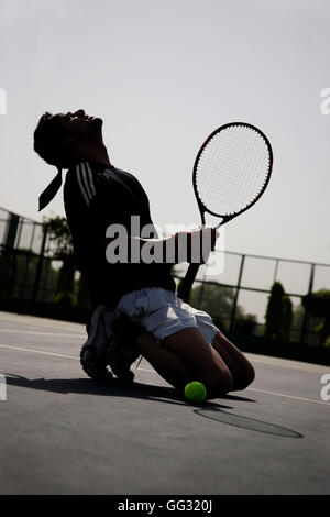 Giocatore di Tennis delusi Foto Stock