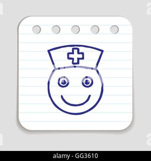 Doodle medico icona infermiere Illustrazione Vettoriale