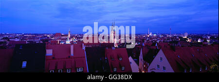 Vista dello Skyline di Norimberga, Germania Foto Stock