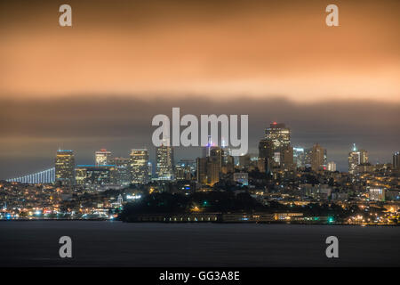 Vista dal Ponte Golden Gate, San Francisco, Stati Uniti d'America Foto Stock