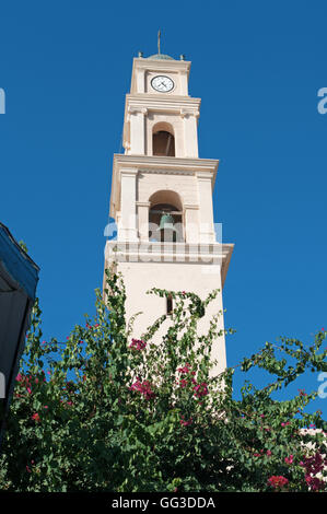 Jaffa, città vecchia: il campanile della chiesa di San Pietro, chiesa francescana costruita nel 1654 Foto Stock