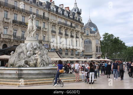 Place de la Comedie di Montpellier, nel dipartimento di Herault, Francia Foto Stock