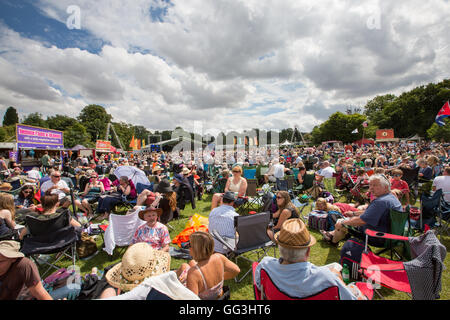 La folla al Festival del Folk di Cambridge 2016 Foto Stock