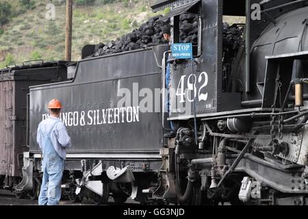 American Locomotive a vapore #482 D&SNG Foto Stock