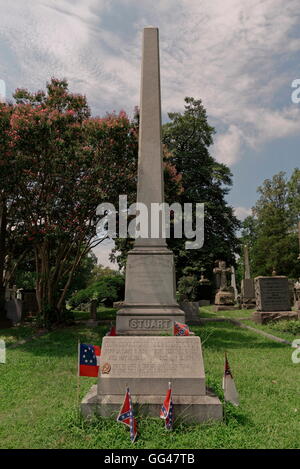 Tomba del Magg. Gen. JEB Stuart cimitero di Hollywood, Richmond, VA Foto Stock