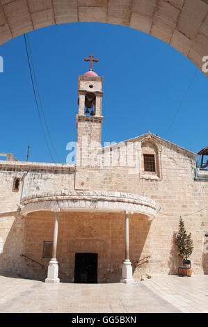 Nazareth, Chiesa Ortodossa greca dell'Annunciazione, Chiesa di San Gabriel, costruita in epoca bizantina, ricostruito durante le crociate Foto Stock