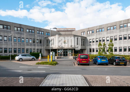 Gli uffici del Comhairle nan Eilean Siar, del governo locale per Na h-Eileanan Siar o le Ebridi Esterne. Foto Stock