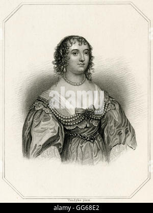 Antique c1830 incisione, Charlotte Stanley, contessa di Derby. Charlotte Stanley (1599-1664), nato a Charlotte de La Trémoille, è famosa per la sua solida difesa di Lathom House durante la Guerra Civile Inglese. Fonte: originale incisione in acciaio. Foto Stock