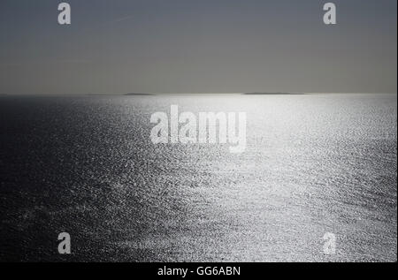 Sole di mattina sulle isole Copeland & Belfast Lough Foto Stock