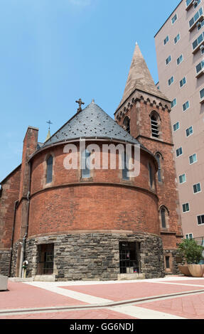 Peculiare cappella del Buon Pastore a Roosevelt Island, New York City. Foto Stock