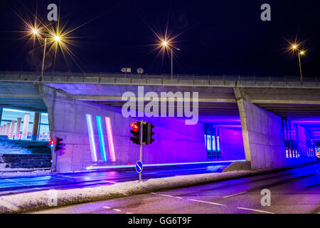 Sottopasso Ponte, Ponte Smaralind, Kopavogur, Islanda Foto Stock