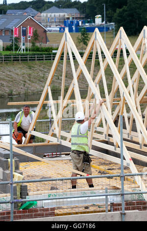 Nuova costruzione di case a Buckshaw Village, chorley, lancashire, Regno Unito Foto Stock