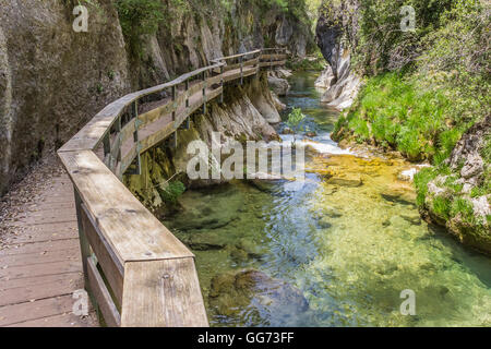 Passeggiata attraverso Cerrada de Elias gorge di Cazorla National Park Foto Stock