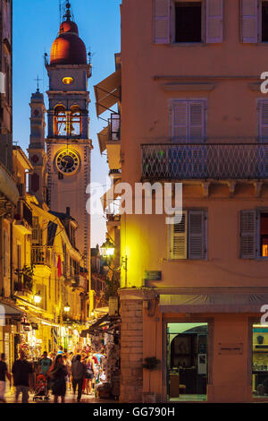 La città di Corfù, Grecia - luglio 6, 2011: Chiesa di San Spiridione di Trimythous (1590) Foto Stock