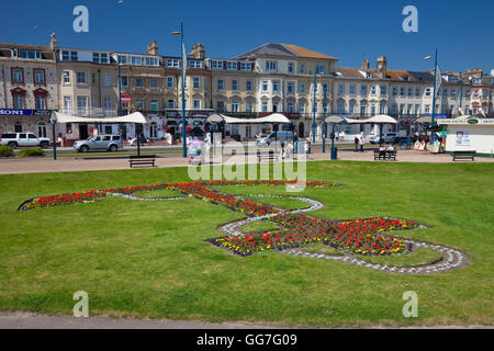 Giardini di ancoraggio su Marine Parade di Great Yarmouth, celebra la città balneare di patrimonio marittimo. Foto Stock