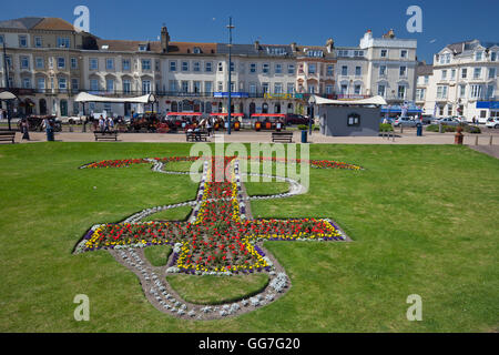 Giardini di ancoraggio su Marine Parade di Great Yarmouth, celebra la città balneare di patrimonio marittimo. Foto Stock