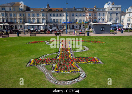 Giardini di ancoraggio su Marine Parade di Great Yarmouth, celebra la città balneare di patrimonio marittimo. Foto Stock