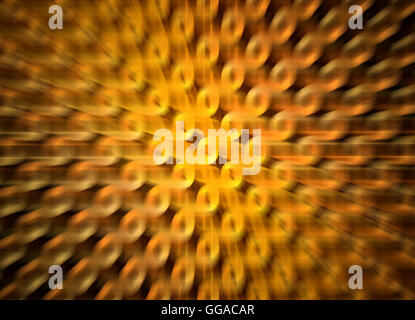 Arancione modello zoom frattali generati da computer sfondo astratto Foto Stock