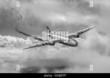 RAF English Electric Canberra PR 7, WH799 di 58 Squadron, abbattuto da Siro Air force Gloster Meteor durante la crisi di Suez, 1956. Foto Stock