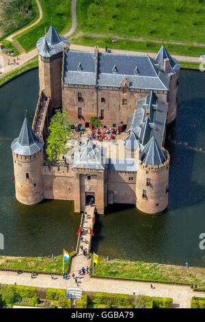 Foto aerea, Muiderslot Muider (castello), Waterschloss e museo, Muiden, North Holland, Paesi Bassi, Europa, vista aerea, Foto Stock