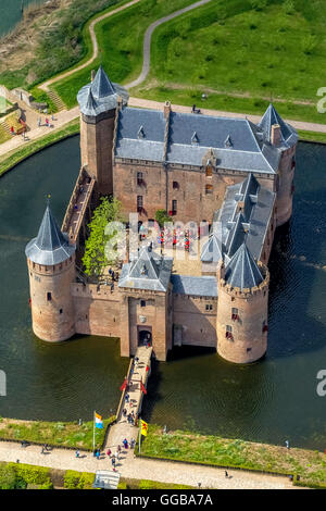 Foto aerea, Muiderslot Muider (castello), Waterschloss e museo, Muiden, North Holland, Paesi Bassi, Europa, vista aerea, Foto Stock