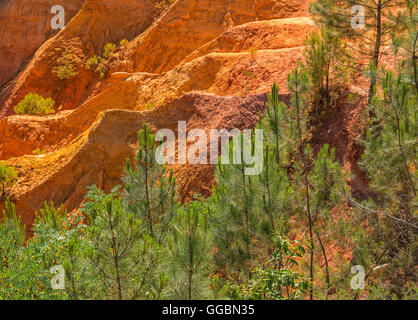 Cave di ocra vicino Roussillon Villaggio in Provenza, Francia Foto Stock