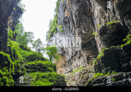 Rocce nel burrone Breitachklamm vicino a Oberstdorf, Germania Foto Stock