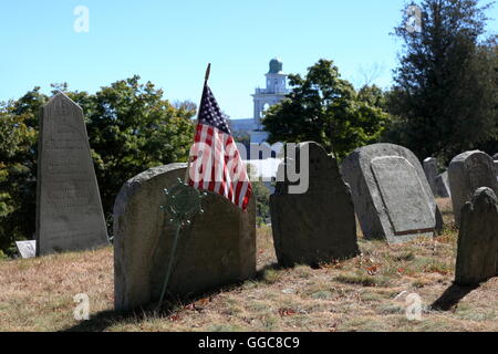 Geografia / viaggi, STATI UNITI D'AMERICA, Massachusetts, Plymouth, Burial Hill (cimitero storico) Plymouth, Additional-Rights-Clearance-Info-Not-Available Foto Stock