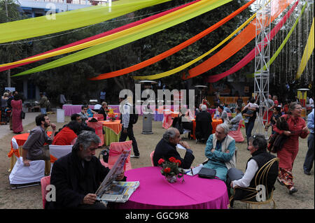 Scene della DSC Jaipur Festival della Letteratura 2011 fatturati come "Asia's Leading Festival Letterario' a Diggi Palace la vecchia città sono Foto Stock