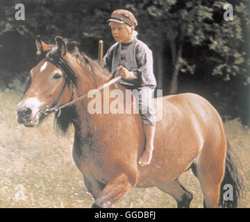 ASTRID LINDGREN: MICHEL AUS LÖNNEBERGA / IMMER DIESER MICHEL2 / Michel muss mehr Männchen machen Schweden 1972 / Olle Hellbom Kindheitserlebnisse des kleinen Michel aus Lönneberga: Michel (JAN OHLSON) treibt Unfug Mit einem Pferd. Regie: Olle Hellbom aka. Michel muss mehr Männchen machen Foto Stock