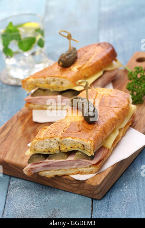 Sandwich cubano, mix cubano, prosciutto e formaggio sandwich premuto Foto Stock