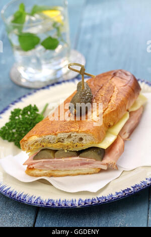 Sandwich cubano, mix cubano, prosciutto e formaggio sandwich premuto Foto Stock