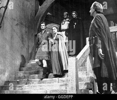 LADY GODIVA / USA 1955 / Arthur Lubin Filmszene aus 'Lady Godiva': GEORGE NADER u. MAUREEN O'Hara Regie: Arthur Lubin Foto Stock