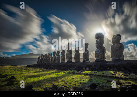 Sud America; Cile; l'Isola di Pasqua; Rapa Nui; Sud Pacifico; UNESCO Patrimonio Mondiale Foto Stock