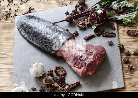 Carne cruda Foto Stock