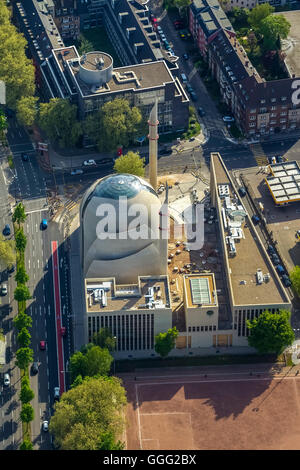 Vista aerea, Colonia Moschea centrale di Colonia-Ehrenfeld, Turkish-Islamic europea per gli Affari Religiosi (DİTİB) come moschea centrale, Foto Stock