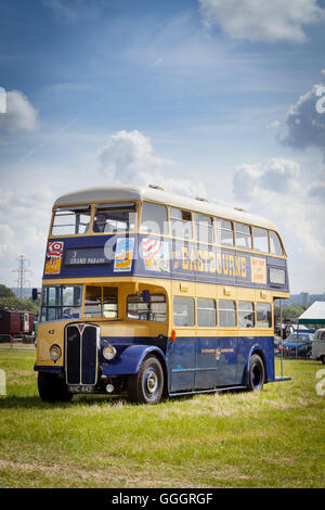 Un edificio restaurato del 1951 AEC Regent III Double Decker Bus che entrarono in servizio con la Eastbourne Corporation nel 1951 Foto Stock