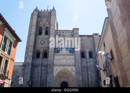 Cattedrale di Avila, romanica e gotica chiesa, Avila, Castilla y Leon, Spagna Foto Stock