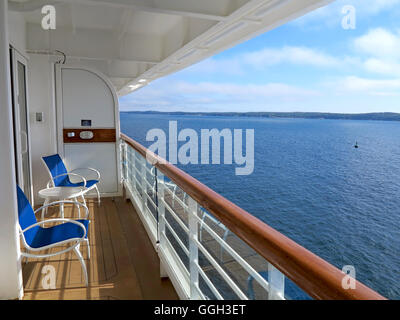 La vista di McNabs Isola, Halifax, Nova Scotia, Canada da una nave da crociera di balcone Foto Stock