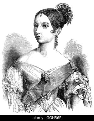 Queen Victoria Alessandrina (1819 - 1901) fu Regina del Regno Unito di Gran Bretagna e Irlanda dal 20 giugno 1837 fino alla sua morte nel 1901. A partire dal 1 maggio 1876, aveva il titolo aggiuntivo di Empress of India. Foto Stock