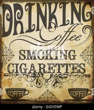 Lettering Poster per la pausa caffè tempo Illustrazione Vettoriale