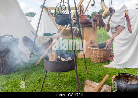Battaglia di Wodensfield rievocazione del 5 agosto 910 A.D. La battaglia di Tettenhall Foto Stock