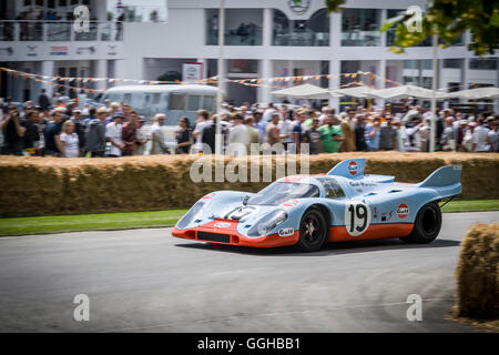1971 Porsche 917K, Goodwood Festival della velocità 2014, racing, auto racing, classic car, Chichester, Sussex, Regno Unito, Gran B Foto Stock